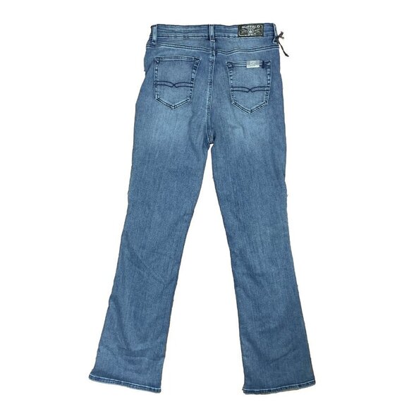 BUFFALO DAVID BITTON NWT Mid Rise Bootcut Queen Whiskered & Sanded Blue Jeans 30 - Picture 6 of 16